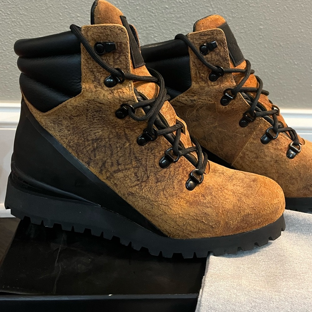 NEW North face 7.5 woman Cryos hiker boots leather brown black 2024 Italy wedge
